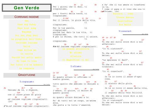 Ave Maria Gen Verde Testo Canti Gen Verde - Oratorio Savio Messina