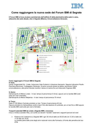 Come raggiungere la nuova sede del Forum IBM di Segrate