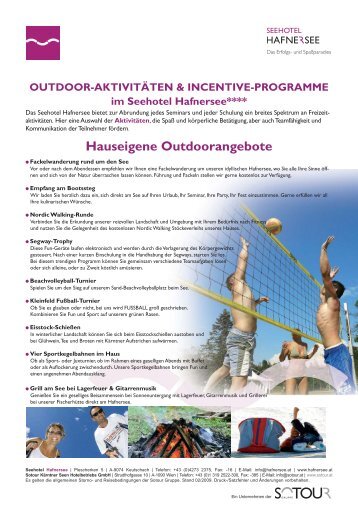 Outdoor-Aktivitäten und Incentive Programm - Sotour