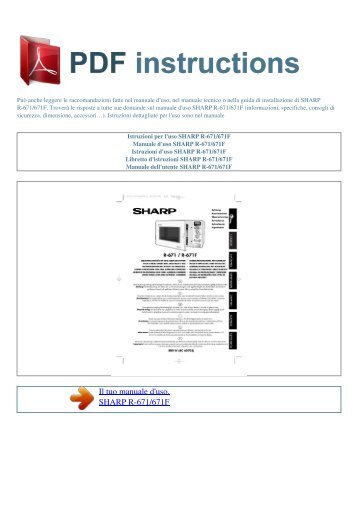 Istruzioni per l'uso SHARP R-671/671F - ISTRUZIONI PDF