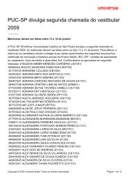 PUC-SP divulga segunda chamada do vestibular 2009 - Universia ...