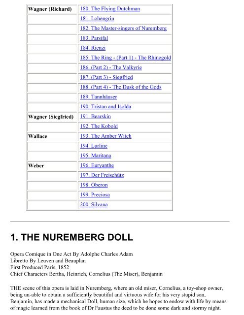 Opera Plots I - MDC Faculty Home Pages