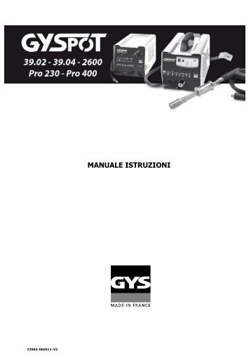 MANUALE GYSPOT 39-02_39-04_Pro230_Pro400_2600_IT