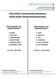 bibliography on terracements1 bibliografia sui ... - Project ALPTER