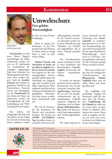 Oberwaltersdorf Journal 1/2011 - Zum Download hier klicken.