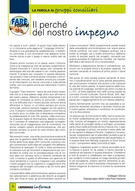 DICEMBRE 2010 - Comune di Lisignago