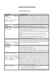 Curriculum docenti - Università degli Studi di Foggia
