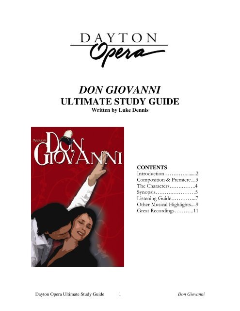 Don Giovanni Ultimate Study Guide - Gvsu