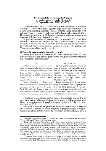 Bodmer per sito web ita - Biblioteca Apostolica Vaticana