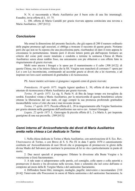 maria ausiliatrice col racconto di alcune grazie ottenute ... - Don Bosco