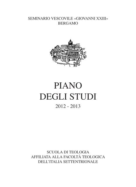 PIANO DEGLI STUDI - Seminario di Bergamo