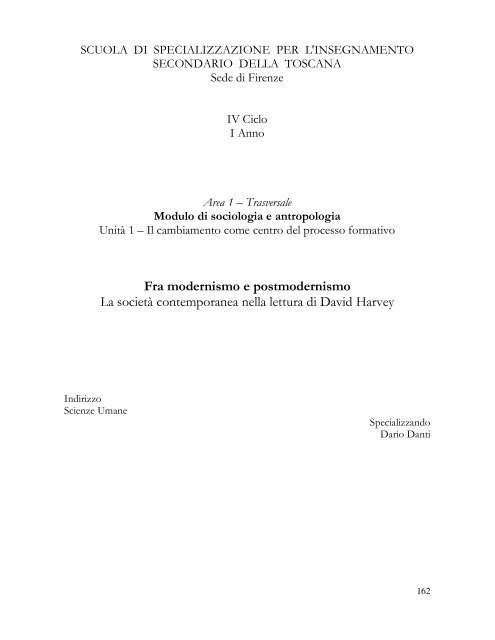 Relazione finale SSIS Filosofia e Storia - DarioDanti.it