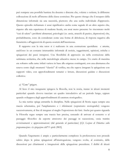 Relazione finale SSIS Filosofia e Storia - DarioDanti.it