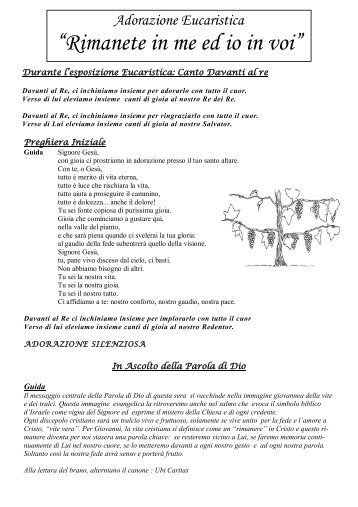 Adorazione Eucaristica “Rimanete in me ed io in voi” - Qumran