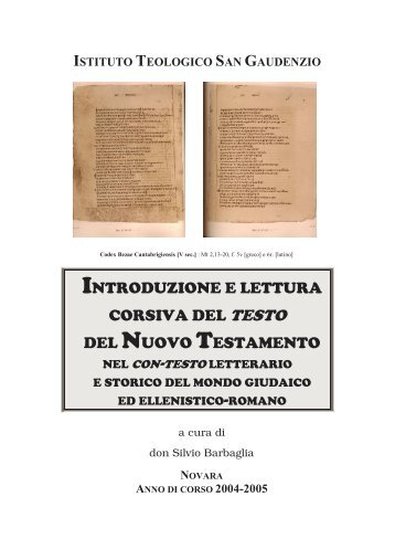 INTRODUZIONE E LETTURA CORSIVA DEL ... - Pastuninovara.It