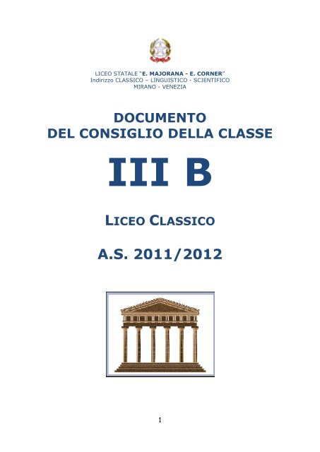 A.S. 2011/2012 - Liceo Statale "Ettore Majorana – Elena Corner"