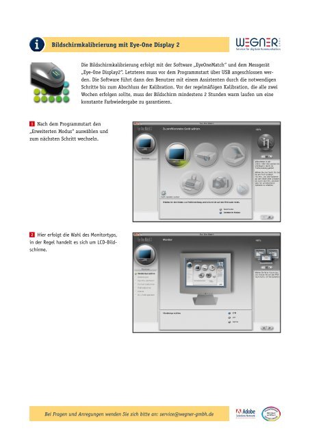 Bildschirmkalibrierung mit Eye-One Display 2 - Wegner GmbH