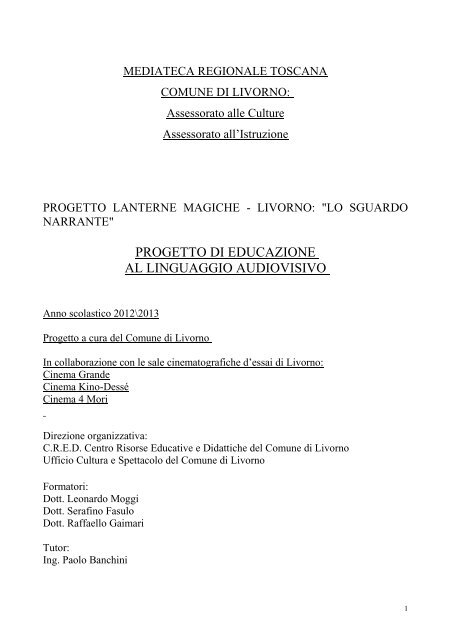 progetto, seminari, film - Comune di Livorno