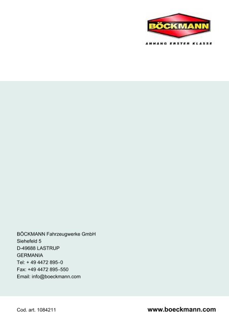 Manuale d'uso - Böckmann Fahrzeugwerke GmbH
