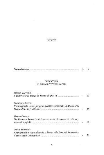 INDICE il coturno ti la tiara: la Roma di Pto VI . 1 I I I I I L 'Iconograjita ...