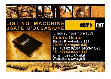 LISTINO MACCHINE USATE D'OCCASIONE Centro ... - CGT S.p.A.