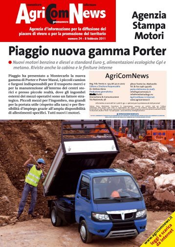 Piaggio nuova gamma Porter Mercedes, ecco la ... - Agricomnews.it