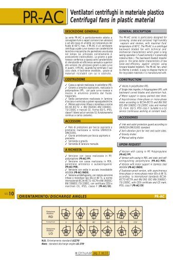 Ventilatori centrifughi in materiale plastico Centrifugal fans in plastic ...