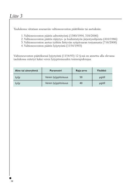 Haitallisiksi tunnetut pitoisuudet 2007 - Sosiaali- ja terveysministeriö