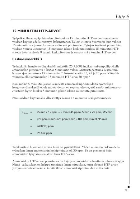 Haitallisiksi tunnetut pitoisuudet 2007 - Sosiaali- ja terveysministeriö