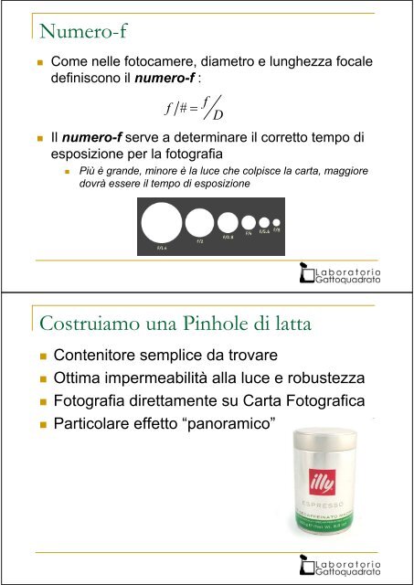 Costruire una Pinhole