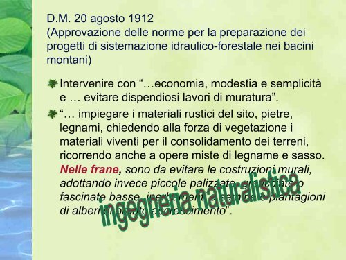 Sistemazioni idraulico-forestali a basso impatto ambientale