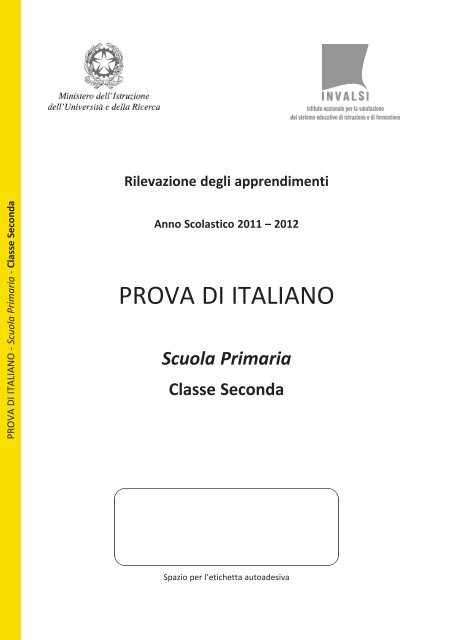Prova di Italiano classe II primaria - Invalsi