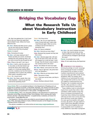 Bridging the Vocabulary Gap - National Association for the ...