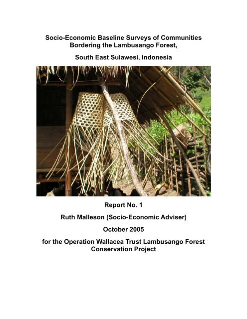 Socio Economic Baseline Surveys Of Communities Bordering The