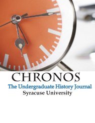 Chronos: the S.U. Undergraduate History Journal (Spring 2012 Vol. 7)
