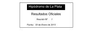 Hipódromo de La Plata Resultados Oficiales