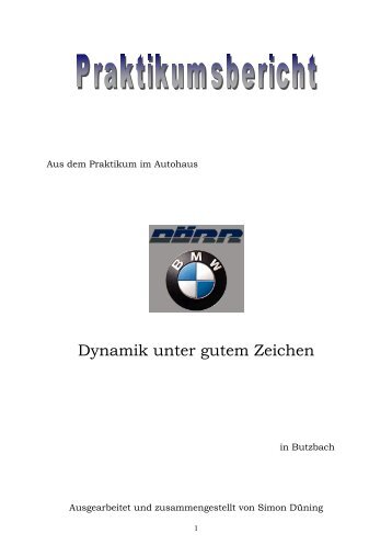 Aus Dem Praktikum Im Autohaus - der Weidigschule Butzbach