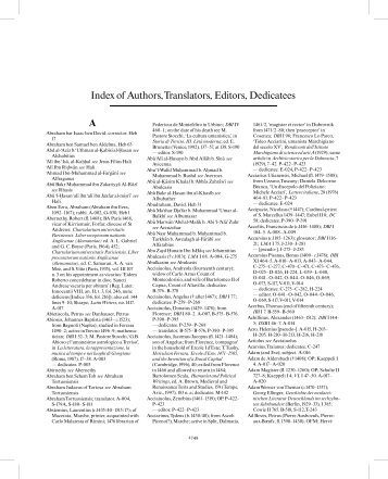 Index of Authors,Translators, Editors, Dedicatees A - Bodleian ...