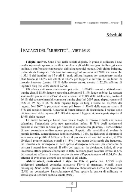 SINTESI 9 Rapporto Nazionale sulla Condizione ... - Telefono Azzurro