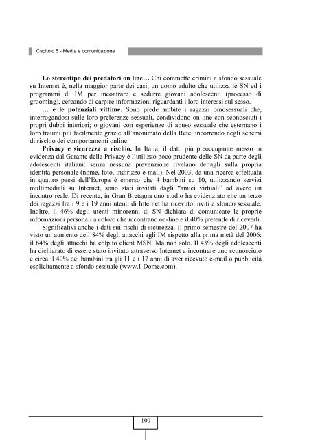 SINTESI 9 Rapporto Nazionale sulla Condizione ... - Telefono Azzurro