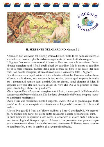 IL SERPENTE NEL GIARDINO. Genesi 2-3 Adamo ed Eva ... - Qumran