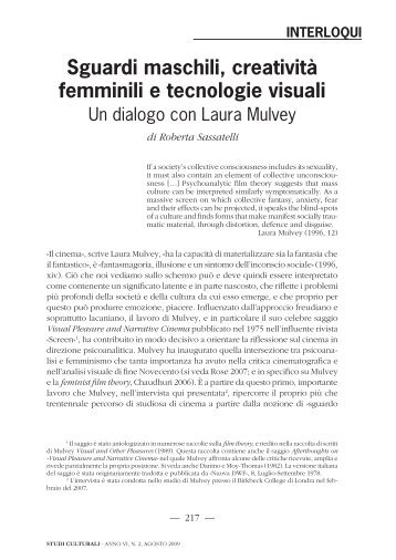 femminili e tecnologie visuali. Un dialogo con Laura Mulvey