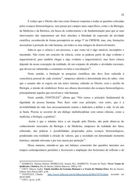 Mestrado em Direito O ESTATUTO JURÍDICO DO EMBRIÃO ...