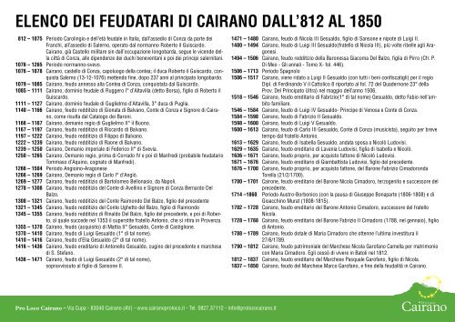 ELENCO DEI FEUDATARI DI CAIRANO DALL ... - Cairano Pro Loco