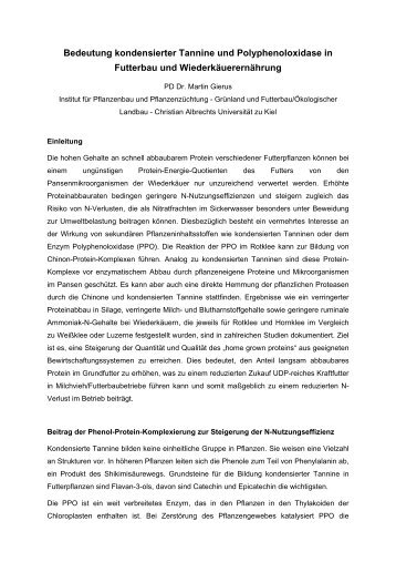 Bedeutung kondensierter Tannine und Polyphenoloxidase in