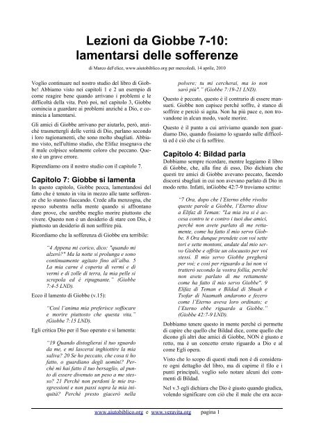 Lezioni Da Giobbe 7 10 Lamentarsi Delle Sofferenze Aiuto Biblico