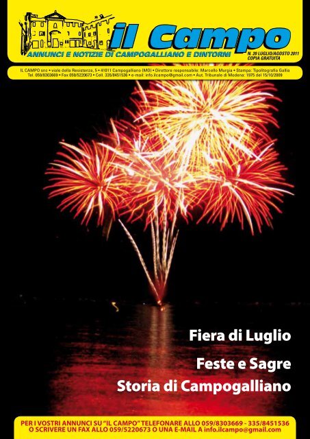 Fiera di Luglio Feste e Sagre Storia di Campogalliano - Il Campo