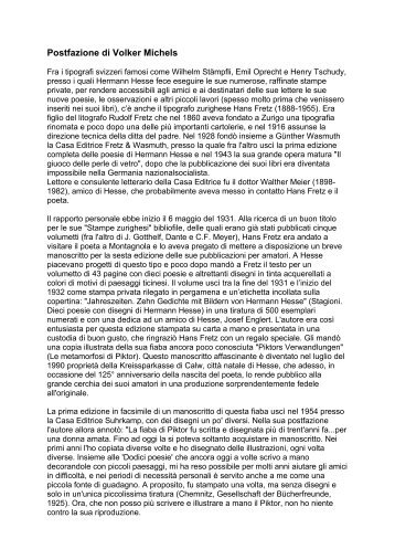 Postfazione (Adobe PDF, 68 KB) - Hermann Hesse Portal