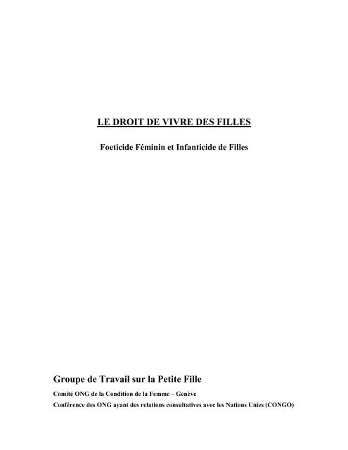 foeticide féminin et infanticide des filles CRIN
