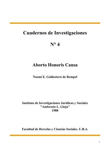 Cuadernos de Investigaciones N° 4 - Facultad de Derecho